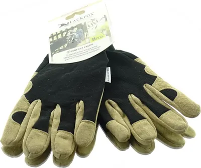 Produktbild von BLACKFOX® Garten - Handschuhe Handflächen-Verstärkung Schwarz & Braun Größe 11/XXL