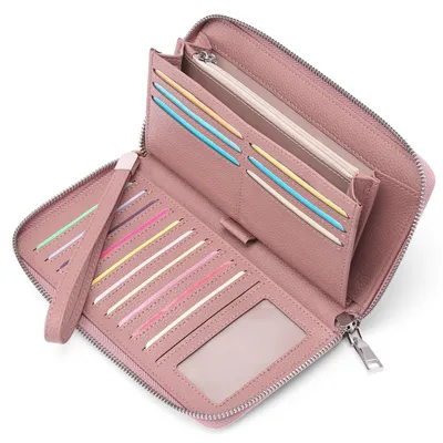 Imagen del producto de Omgoods: Carteras de cuero para mujer de gran capacidad con protección RFID