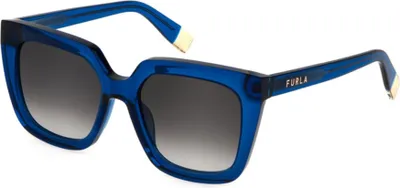 Produktbild von Furla SFU776V SHINY TRANSPARENT BLUE 53/18/140 Damen Sonnenbrillen