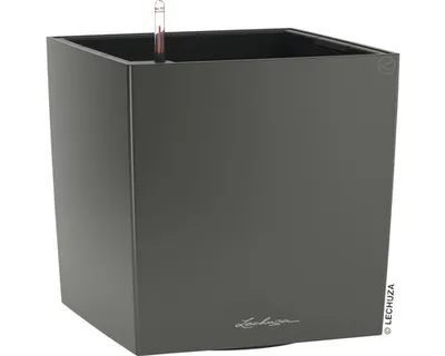 Obrázek produktu pro LECHUZA CUBE 40, Květináč, Volně stojící, Polypropylen (PP), Šedá, Vnitřní, Černá