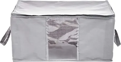 Produktbild von Aufbewahrungstaschen mit Reißverschluss und Fenster, 60 cm x 45 cm x 29 cm, Grau
