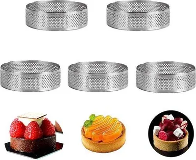 Image de Anneaux à crumpets en acier inoxydable, 8 cm, lot de 5, couleur argent