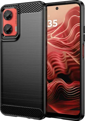 Produktbild von Hülle für Motorola Moto G35 - Phonesta Carbon Silikon Back Cover - Schwarz