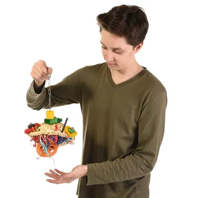 Produktbild von Frosch Spielzeug für Papageien - natürliches Maismatte Spielzeug für große und mittlere Vögel