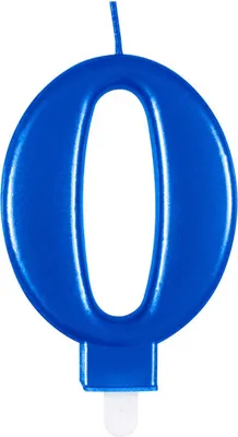 Produktbild von Auswahl Zahlenkerze Blau Metallic Zahl 0-9