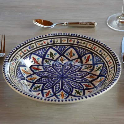 Image de Lot de 6 assiettes creuses Bakir bleu - D 24 cm