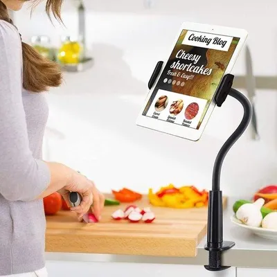 Produktbild von Famanu Smartphone Halterung mit Schwanenhals - Flexibel und drehbar (Schwarz)