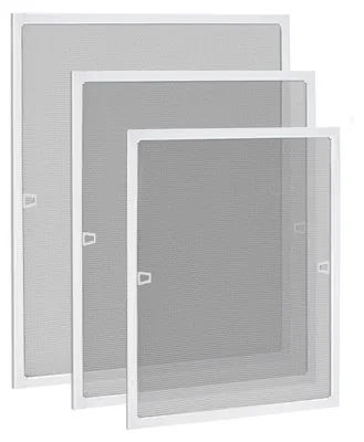 Zdjęcie produktu dla Moskitiery okienne, ochrona przed owadami, 80x100 cm, białe, rama aluminiowa, montaż bez wiercenia