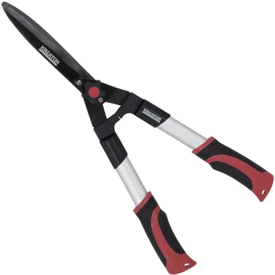 A pair of hedge trimmers on a white background.