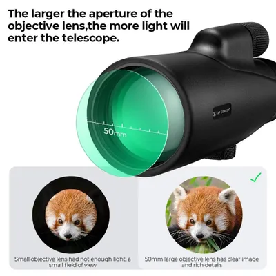 Produktbild von Monokular Fernglas - 12x50 Teleskop - Hochauflösende HD-Optik - BAK-4 Prisma - Wasserdicht - Für Erwachsene - Outdoor-Einsatz