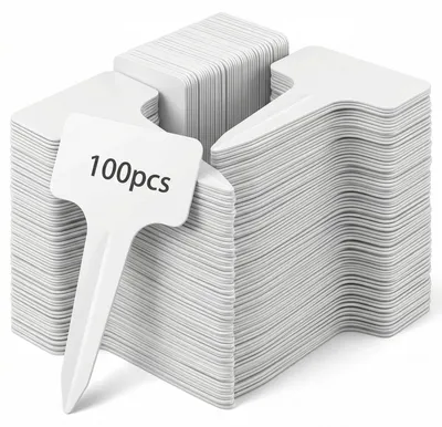 Zdjęcie produktu dla Etykiety do roślin plastikowe - Do ogrodu na zewnątrz - 6 x 10 cm - Białe - 100 sztuk
