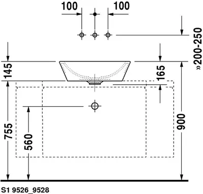 Produktbild von Duravit Duravit Aufsatzbecken STARCK 1 m ÜL o HLB d= 530mm geschl o HL we