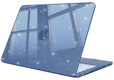 Produktbild von Fintie Hülle Kompatibel mit MacBook Neo 13 Zoll A3404 mit A18 Pro Chip 2026, Ultradünne Hartschale Schutzhülle Snap Cover, Indigo (Glitzer)