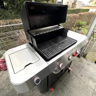 Immagine prodotto di Multistazione in acciaio inox | scaldavivande per Weber Genesis II serie 300 | con portabacchette | extra profondo