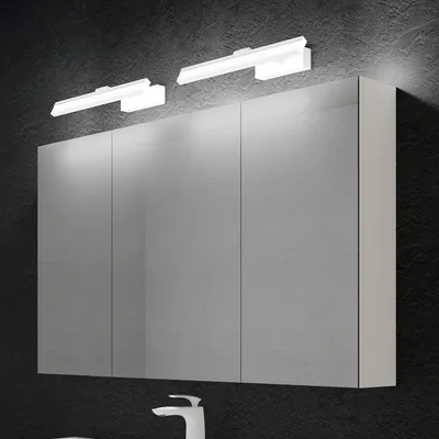 Produktbild von doporro Spiegelschrank Wandschrank in matt weiß 120x70 cm Hängeschrank Aufbewahrungsschrank mit LED Spiegelbeleuchtung 40*2 (Sandweiß)