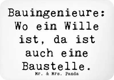 Produktbild von Mr. & Mrs. Panda magnet Spruch Bauingenieur Wille - Weiß - Geschenk, Beruf, Kühlschrankmagnet, haftmagnet, Berufsgestaltung, Bauwesen, holzmagnet, whiteboardmagnet