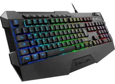 Zdjęcie produktu dla Klawiatura gamingowa Skiller SGK4, układ klawiszy niemiecki, czarna, technologia membranowa, podświetlenie RGB