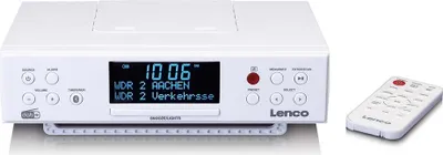 Produktbild von Lenco KCR-190WH - DAB+/FM Küchenradio mit Bluetooth®, LED-Beleuchtung und Timer - Weiß