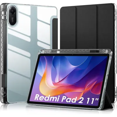 Image de Coque pour Xiaomi Redmi Pad 2 11" 2025 Protection Antichoc Renforcé avec Porte-Stylet - Noir