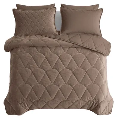 Productafbeelding van Sleeptime Lazy Dekbed Velvet Taupe/Bruin 200 x 200 Met Luxe Kussenslopen cm