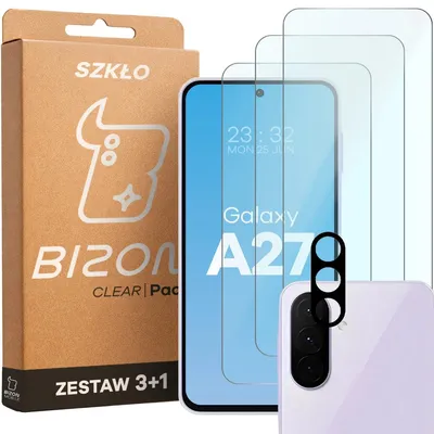 Produktbild von Gehärtetes Glas - 3 Stück + Kameraschutz für Galaxy A27 5G, Bizon Glass Clear Pack