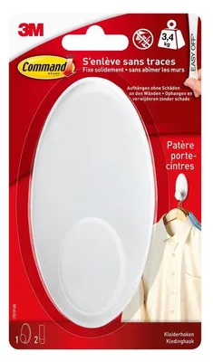 Produktbild von 3M Command Kleider-Haken Kunststoff Größe: XL weiß Tragkraft: 3,4 kg