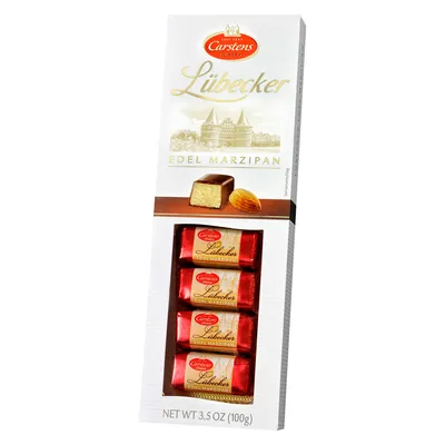 Obrázek produktu pro Lübecker Edel Marcipánové kousky nejjemnější marcipán jednotlivě balený 100g