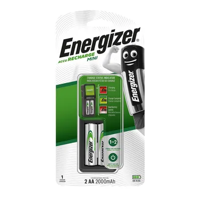 Produktbild von Energizer Mini Charger, Nickel-Metallhydrid (NiMH), Überlast, AA, AAA, 2 Stück(e), Akkus/Batterien enthalten