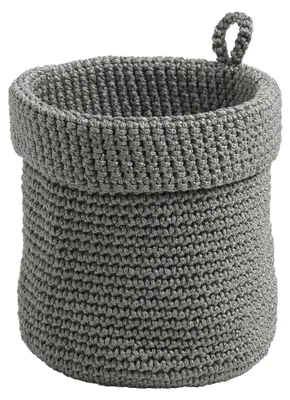 Aufbewahrungskorb, Kunststoff, rund, 14x14x16 cm, grau