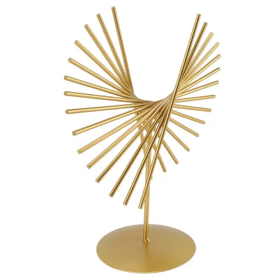 Obrázok produktu pre Abstraktný ornament,kovový abstraktný ornament,abstraktný ornament so základňou,geometrické línie sochy,kovová abstraktná dekorácia,geometrické línie sochy dekor