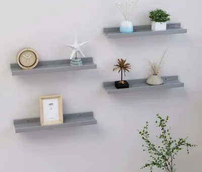Produktbild von vidaXL Wandregale 4 Stk. Grau 40x9x3 cm