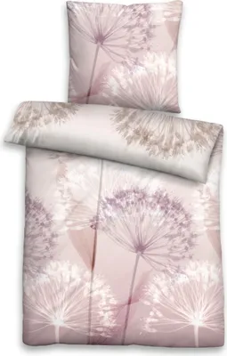 Produktbild von Biberna Mako-Satin Bettwäsche Pusteblume Größe 135x200/80x80 cm rose