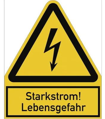 Produktbild von Dreifke® Schild Starkstrom! Lebensgefahr, Kombischild, Alu, 200x244 mm