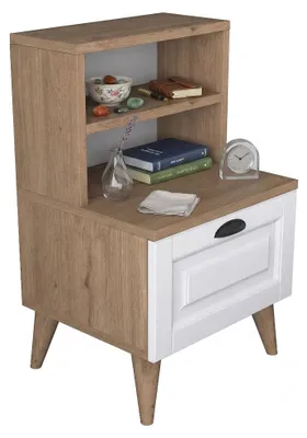 Produktbild von Salassa – Nachttisch, 45x40x74h cm Eichebraun, eine Schublade