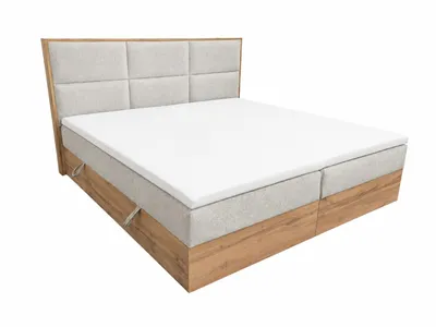 Produktbild von KSHOMECONCEPT Boxspringbett Loly 180x200 cm H4 Taschenfederkern Hellgrau
