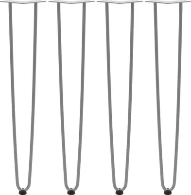 Produktbild von Zelsius 4er Set Hairpin Legs, 71 cm, grau, 2 Streben Tischbeine