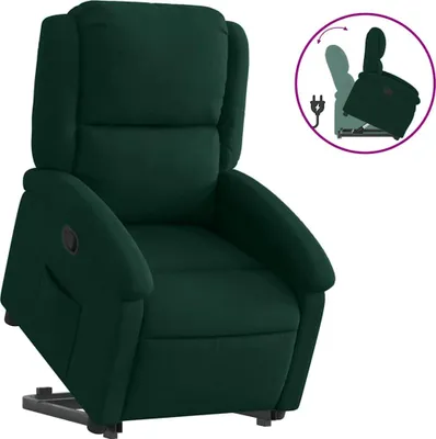 Produktbild von vidaXL Relaxsessel mit Aufstehhilfe Dunkelgrün Samt
