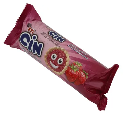 Produktbild von Kekse Eti | Cin | Knusprig, mit fruchtigem Erdbeer-Gelee | 96 g