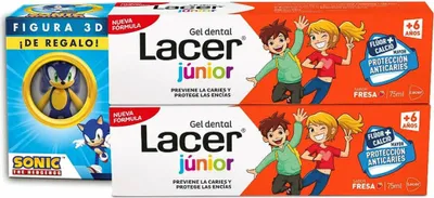 Obrázek produktu pro Zubní pasta Lacer Junior 75 ml jahoda 2 kusy