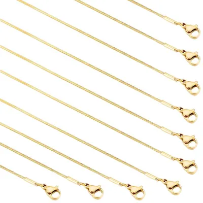 Snake-Ketten 12er-Pack, Edelstahl vergoldet, 45 cm, 0,9 mm