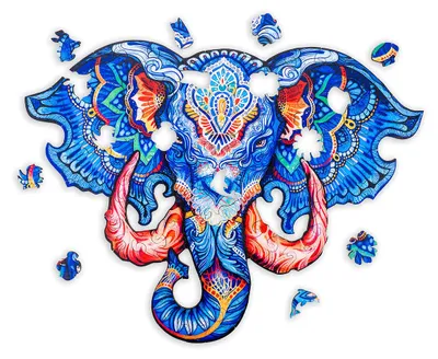 Imagen del producto de Rompecabezas de animales: Elefante (cabeza) - Formato A4 - Madera