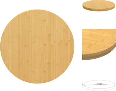 Image de vidaXL Plateau de table Ø60x4 cm Bambou - Plateaux de table