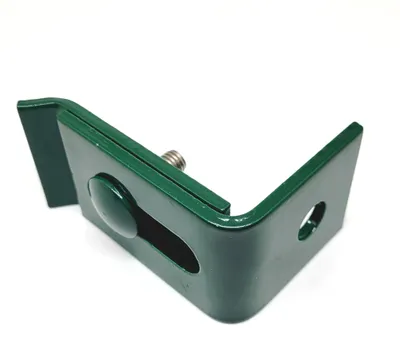 Produktbild von 3x Zaunanschlusswinkel farbig kurz Doppelstabmatten Zaun Winkel Tor Matten Halter Grün (RAL 6005)