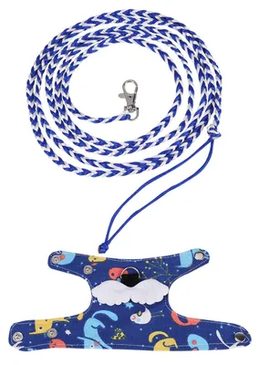 Immagine prodotto di Pettorina per piccoli animali domestici Gilet cartoon con guinzaglio (blu scuro)