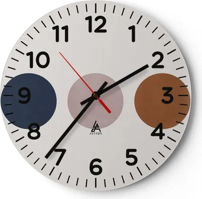 Produktbild von Wanduhr - Rund - Glasuhr - Minimalistisch Räder Modern - 30x30cm - Schleichendes Uhrwerk - Lautlos - zum Aufhängen bereit - Dekoration Modern - Wanddekoration aus Glas - C4AR30x30-4524