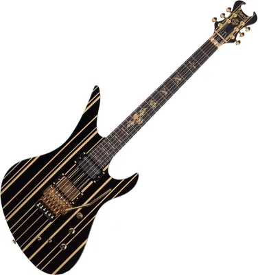 Obrázok produktu pre Schecter Synyster Custom-S Black/Gold Pinstripes Elektrická gitara