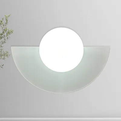 Produktbild von Halben Mond Wandleuchte Innen Vintage Metall, Sandal, Wandlampe Glas E27, Innen Wandlampe Glas Schlafzimmer, Vintage Deko Wohnzimmer - Grau
