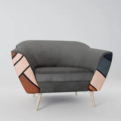 Immagine prodotto di SpaceRebels Poltrona soggiorno - Poltrona relax divano singolo per camera da letto - Poltrona TV - Poltrona imbottita con gambe in legno - grigio