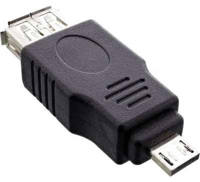 Produktbild von InLine Micro-USB Adapter, Micro-A Stecker an USB A Buchse, USB 2.0 A female, USB A, Schwarz