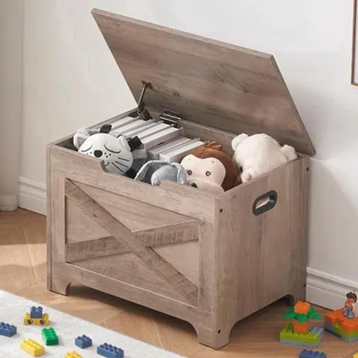 Immagine prodotto di Contenitore - Grande scatola di legno e panca imbottita - 60 cm - MDF